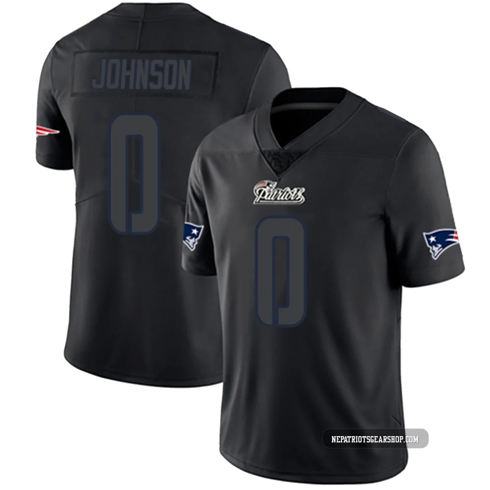 Patrick Johnson ＃0 New England Patriots Limited Jersey - Men's Black Impact
