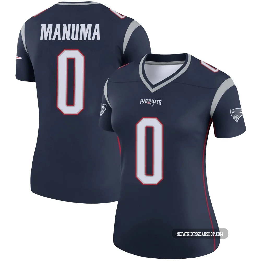 Peter Manuma ＃0 New England Patriots Legend Jersey - Women's Navy