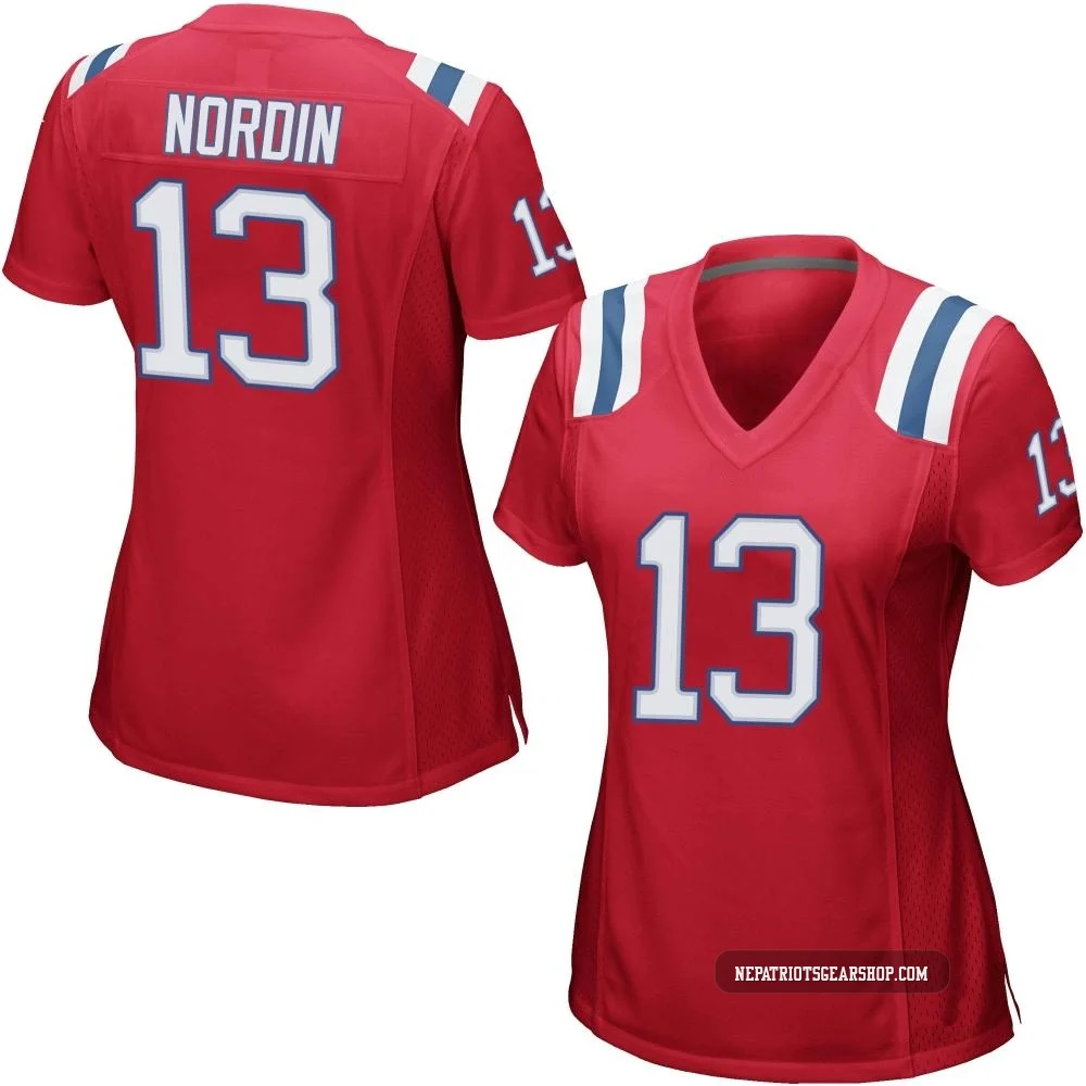 Quinn Nordin ＃13 New England Patriots Game Alternate Jersey - Women's Red