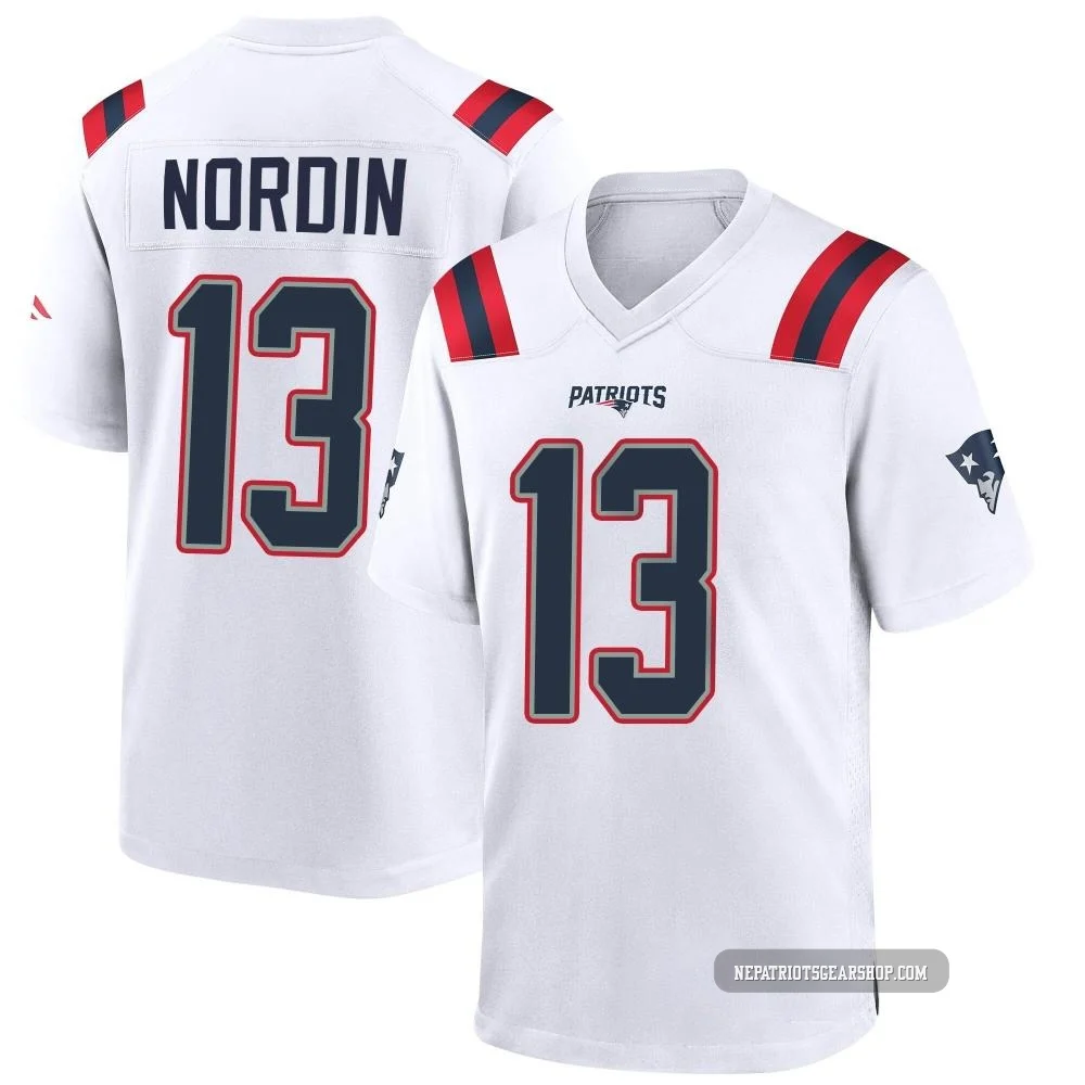 Quinn Nordin ＃13 New England Patriots Game Jersey - Men's White