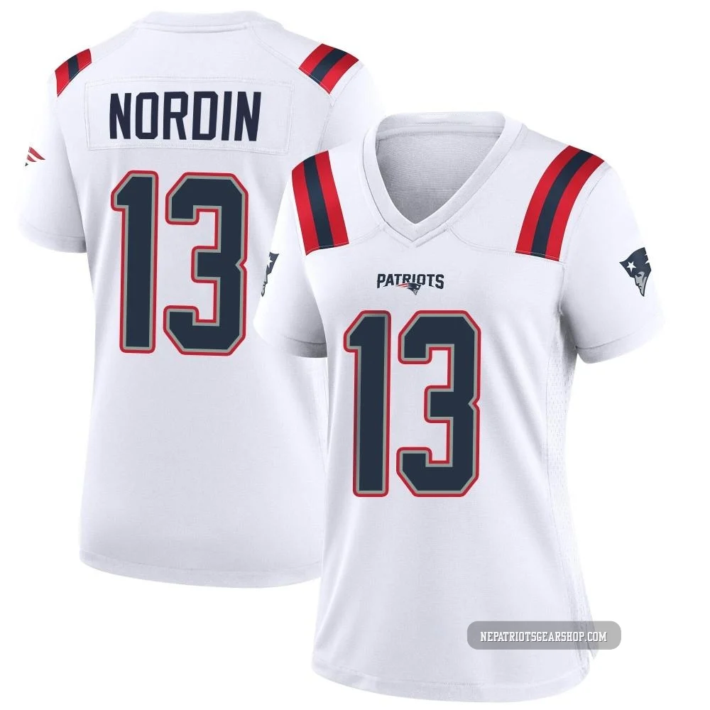 Quinn Nordin ＃13 New England Patriots Game Jersey - Women's White