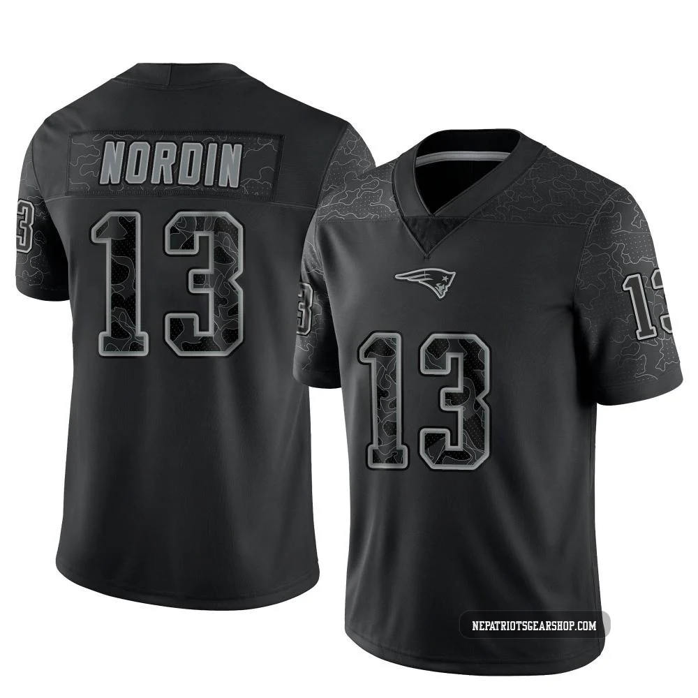 Quinn Nordin ＃13 New England Patriots Limited Reflective Jersey - Men's Black