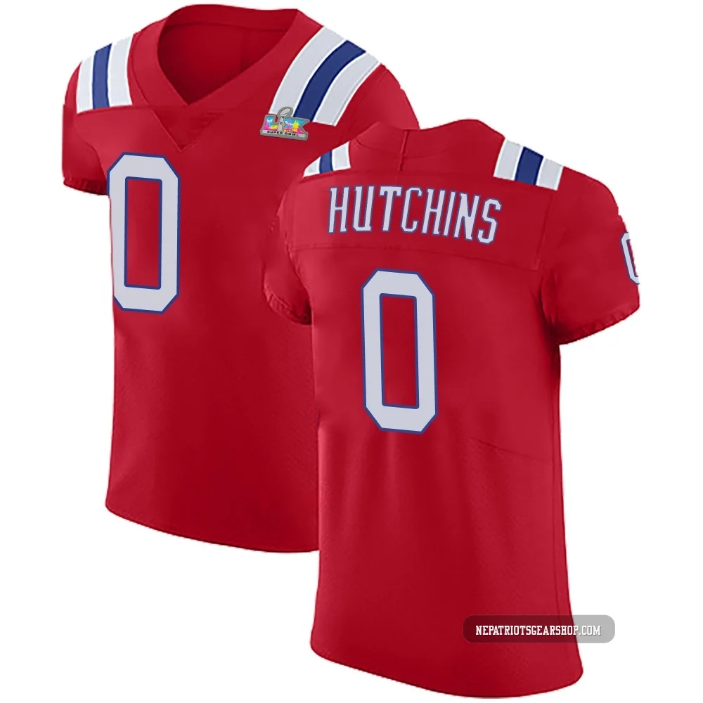 Quintayvious Hutchins ＃0 New England Patriots Elite Vapor Untouchable Alternate Super Bowl LX Patch Jersey - Men's Red