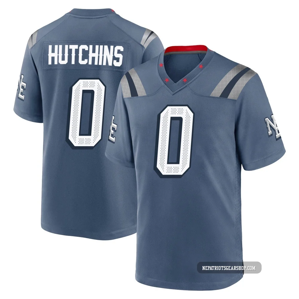 Quintayvious Hutchins ＃0 New England Patriots Game Storm 2025 Rivalries Collection Jersey - Men's Blue