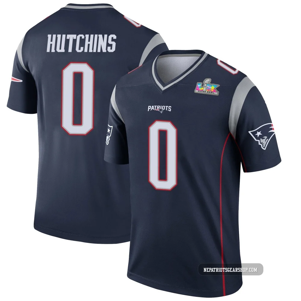 Quintayvious Hutchins ＃0 New England Patriots Legend Super Bowl LX Patch Jersey - Men's Navy