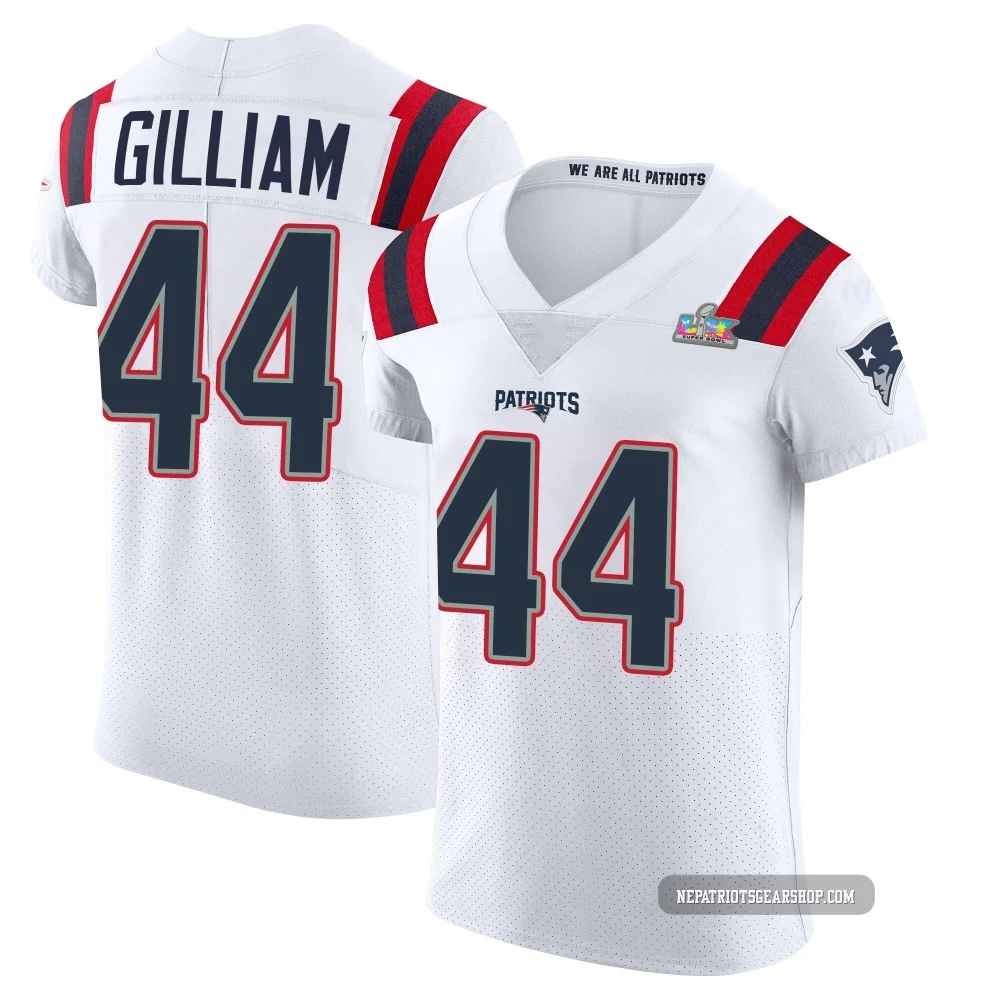 Reggie Gilliam ＃44 New England Patriots Elite Vapor Untouchable Super Bowl LX Patch Jersey - Men's White