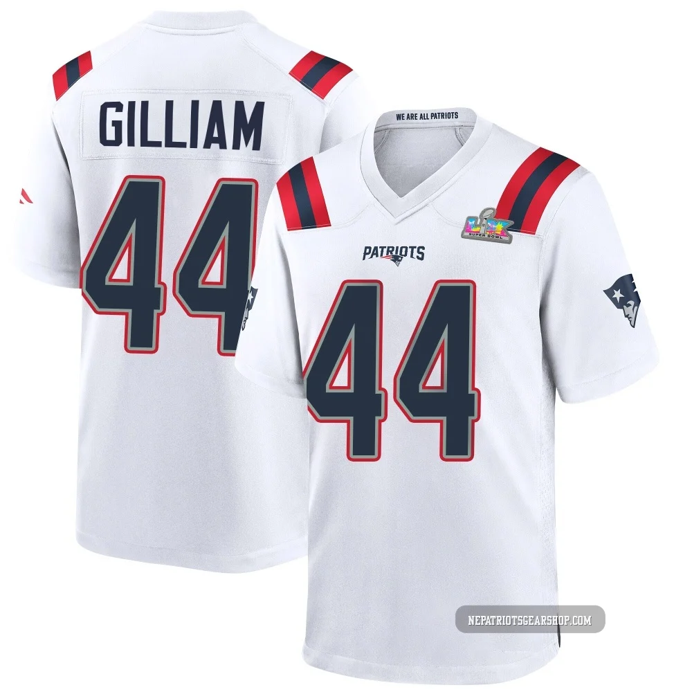 Reggie Gilliam ＃44 New England Patriots Game Super Bowl LX Patch Jersey - Men's White