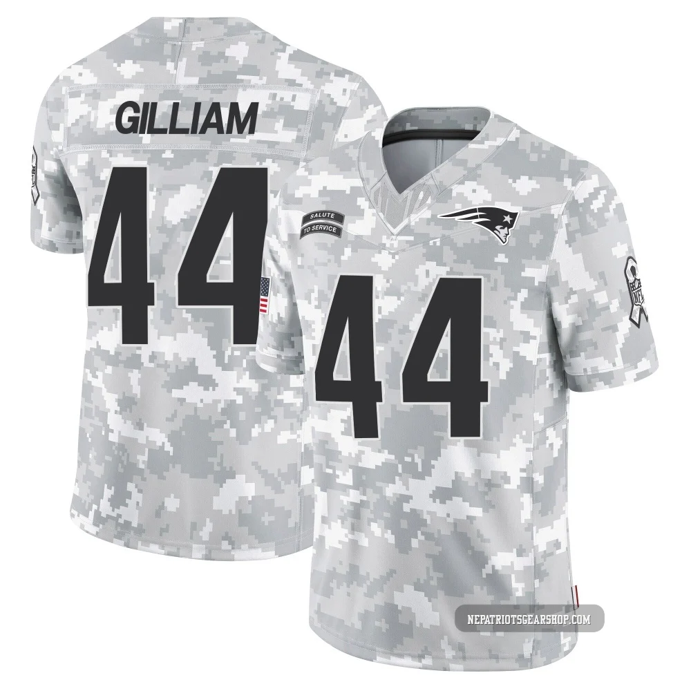 Reggie Gilliam ＃44 New England Patriots Limited 2024 Salute to Service Jersey - Youth Arctic Camo