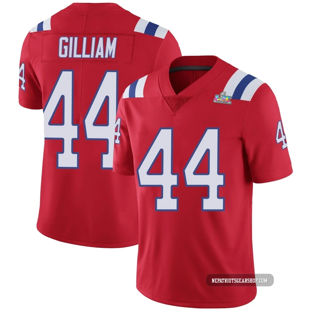 Reggie Gilliam ＃44 New England Patriots Limited Vapor Untouchable Alternate Super Bowl LX Patch Jersey - Men's Red