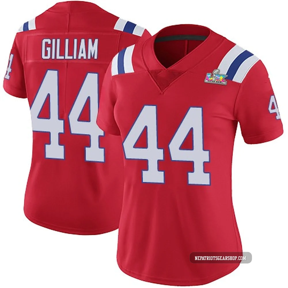 Reggie Gilliam ＃44 New England Patriots Limited Vapor Untouchable Alternate Super Bowl LX Patch Jersey - Women's Red