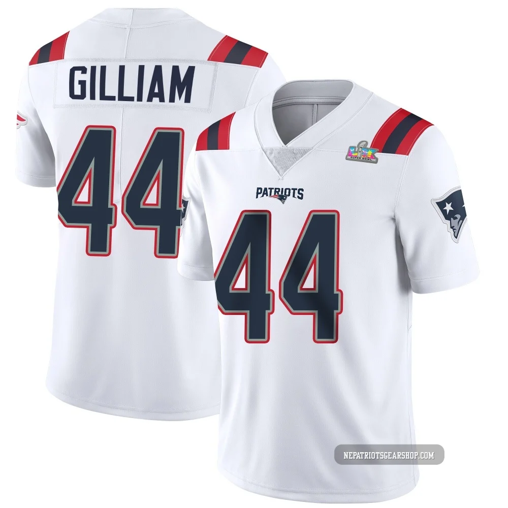 Reggie Gilliam ＃44 New England Patriots Limited Vapor Untouchable Super Bowl LX Patch Jersey - Men's White