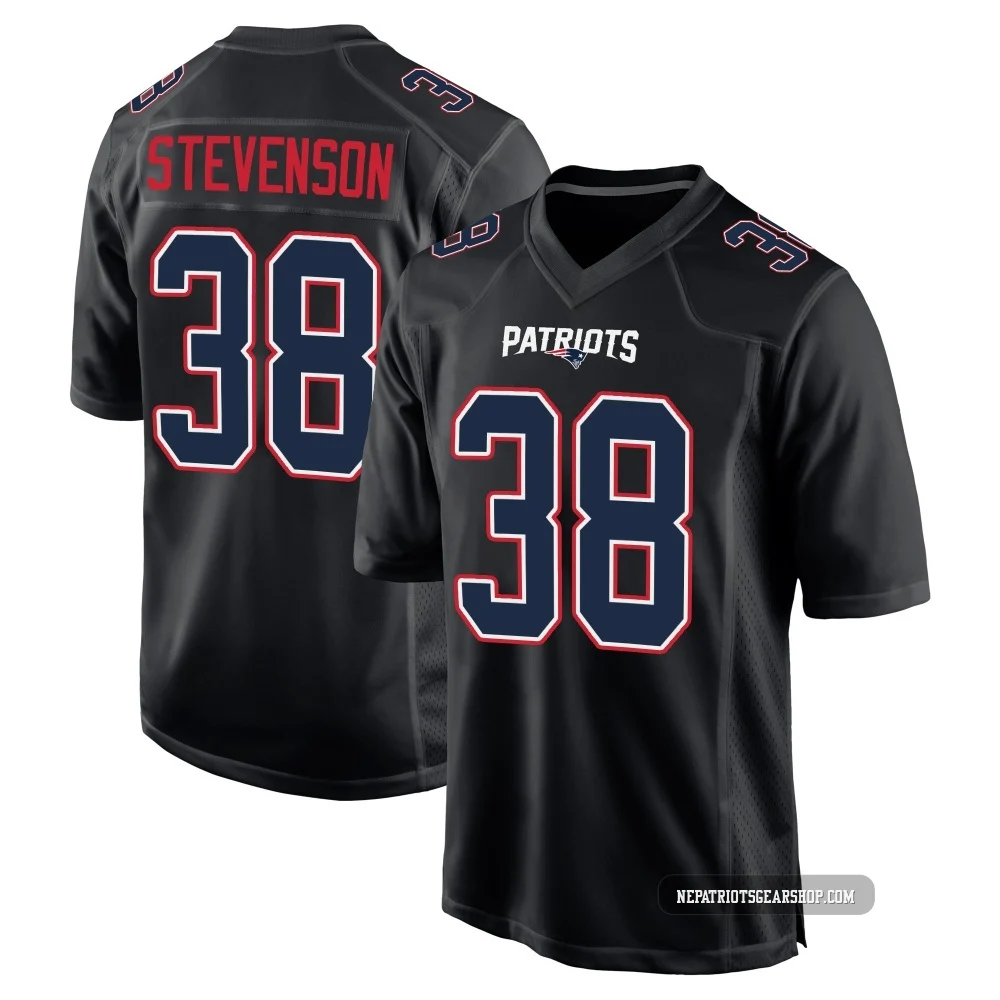 Rhamondre Stevenson ＃38 New England Patriots Game Carbon Fashion Jersey - Men's Black