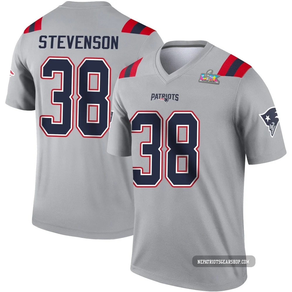 Rhamondre Stevenson ＃38 New England Patriots Legend Inverted Super Bowl LX Patch Jersey - Men's Gray