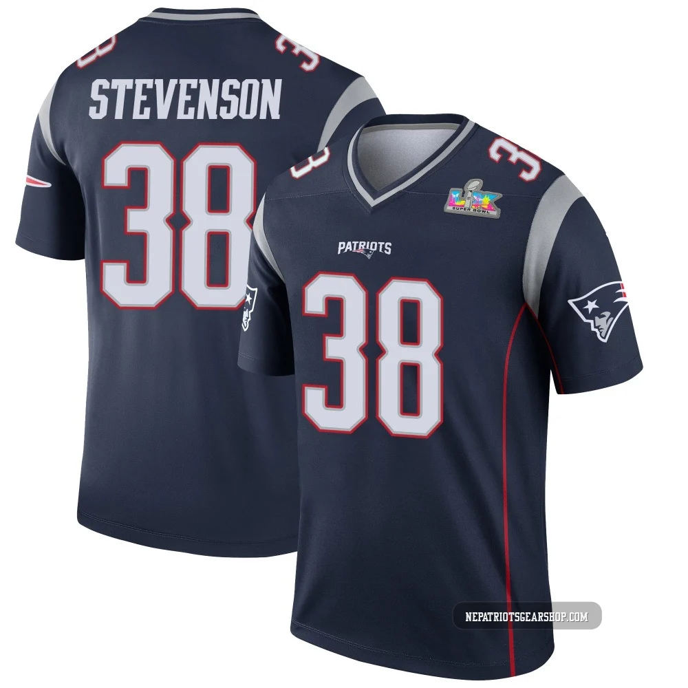 Rhamondre Stevenson ＃38 New England Patriots Legend Super Bowl LX Patch Jersey - Youth Navy
