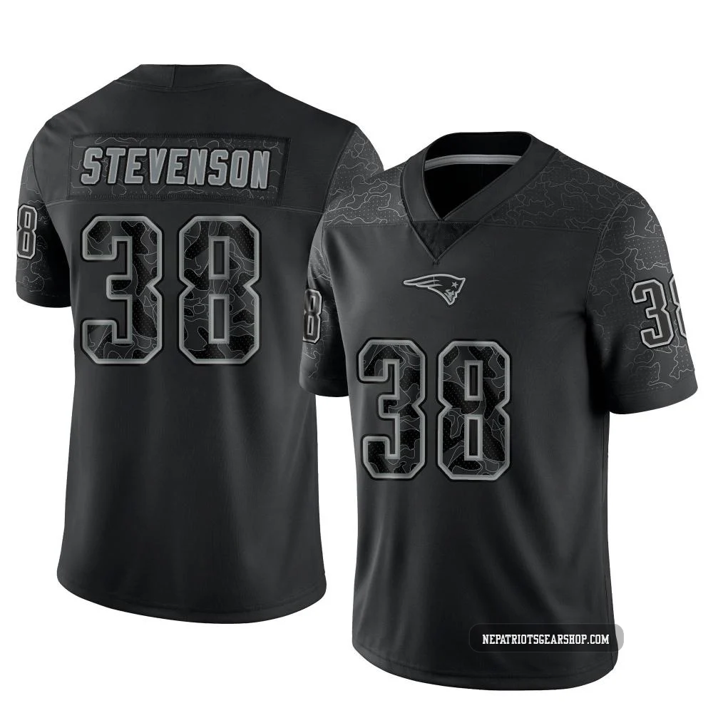 Rhamondre Stevenson ＃38 New England Patriots Limited Reflective Jersey - Youth Black