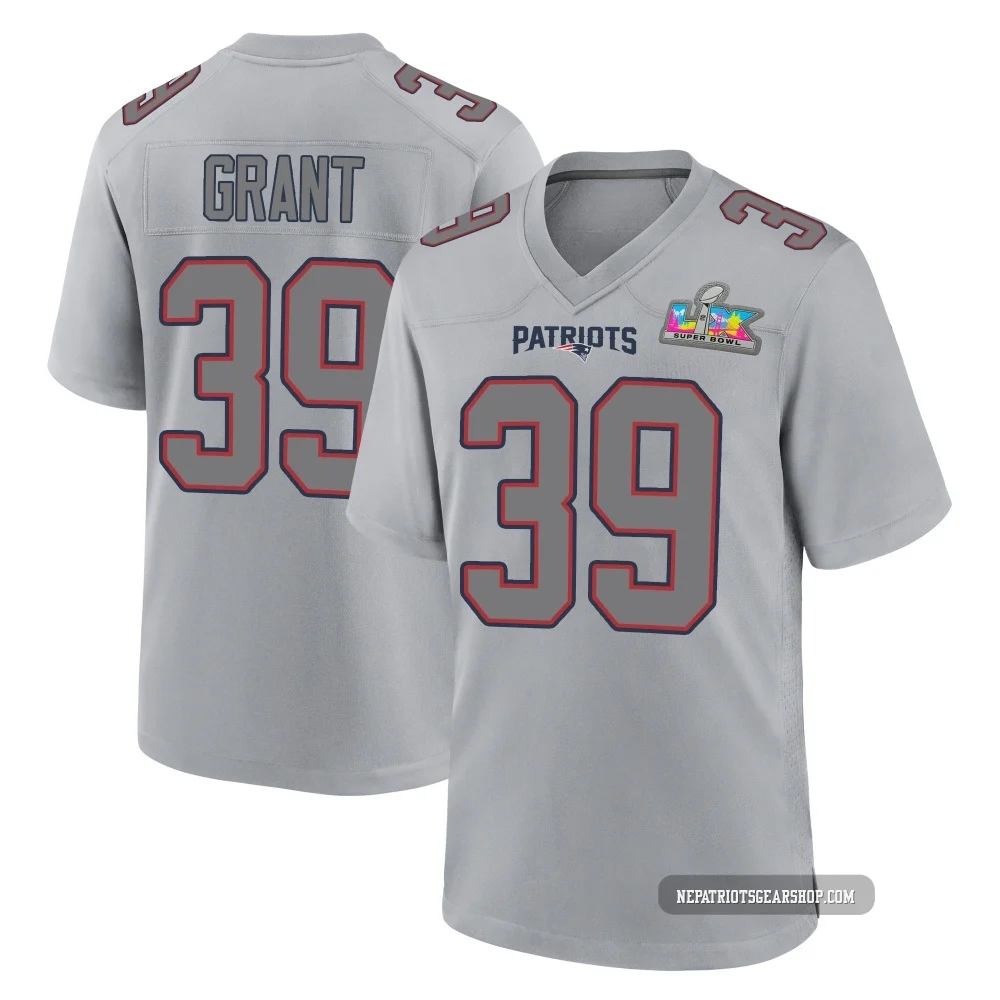 Richie Grant ＃39 New England Patriots Game Silver Atmosphere Fashion Super Bowl LX Patch Jersey - Men's