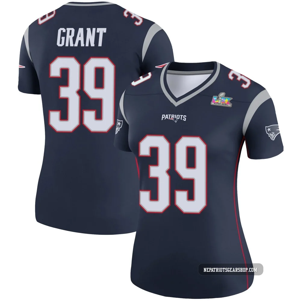 Richie Grant ＃39 New England Patriots Legend Super Bowl LX Patch Jersey - Women's Navy