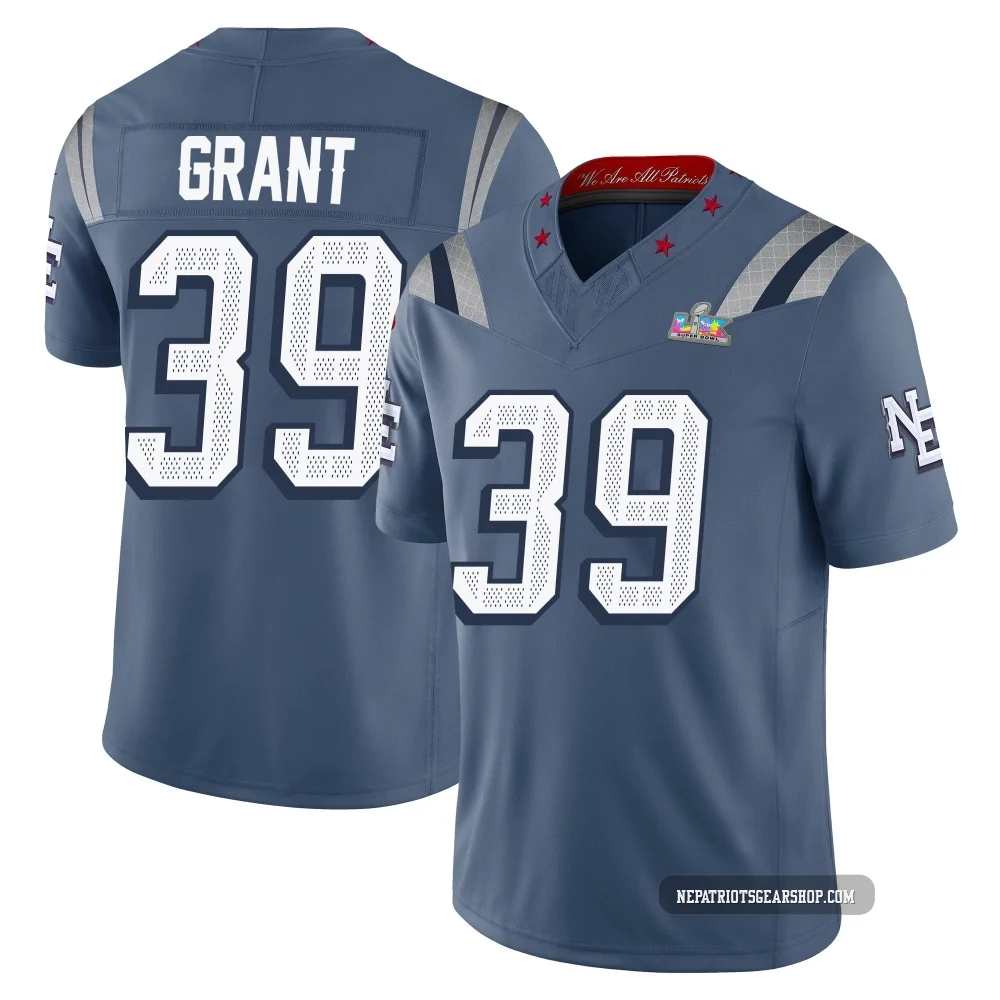 Richie Grant ＃39 New England Patriots Limited Storm 2025 Rivalries Collection Super Bowl LX Patch Jersey - Youth Blue