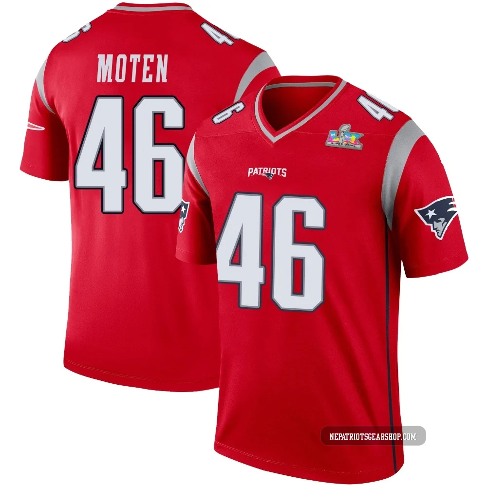 R.J. Moten ＃46 New England Patriots Legend Inverted Super Bowl LX Patch Jersey - Men's Red
