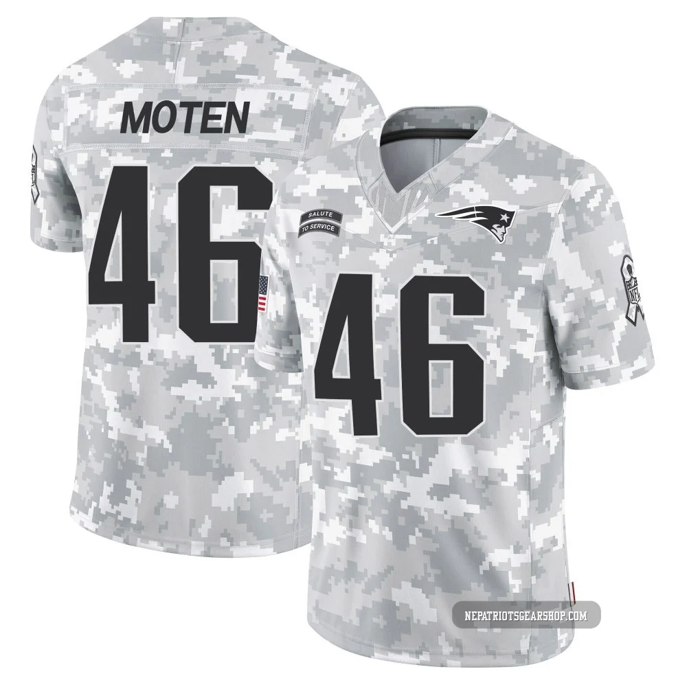 R.J. Moten ＃46 New England Patriots Limited 2024 Salute to Service Jersey - Men's Arctic Camo