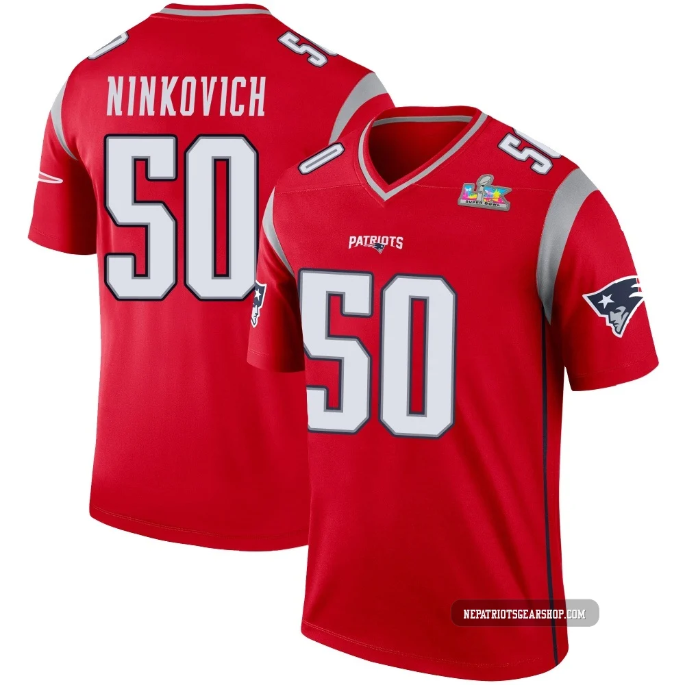 Rob Ninkovich ＃50 New England Patriots Legend Inverted Super Bowl LX Patch Jersey - Men's Red