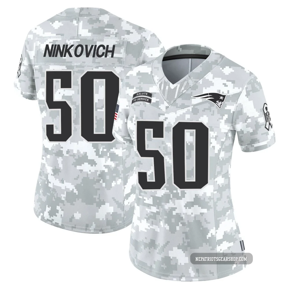 Rob Ninkovich ＃50 New England Patriots Limited 2024 Salute to Service Jersey - Women's Arctic Camo