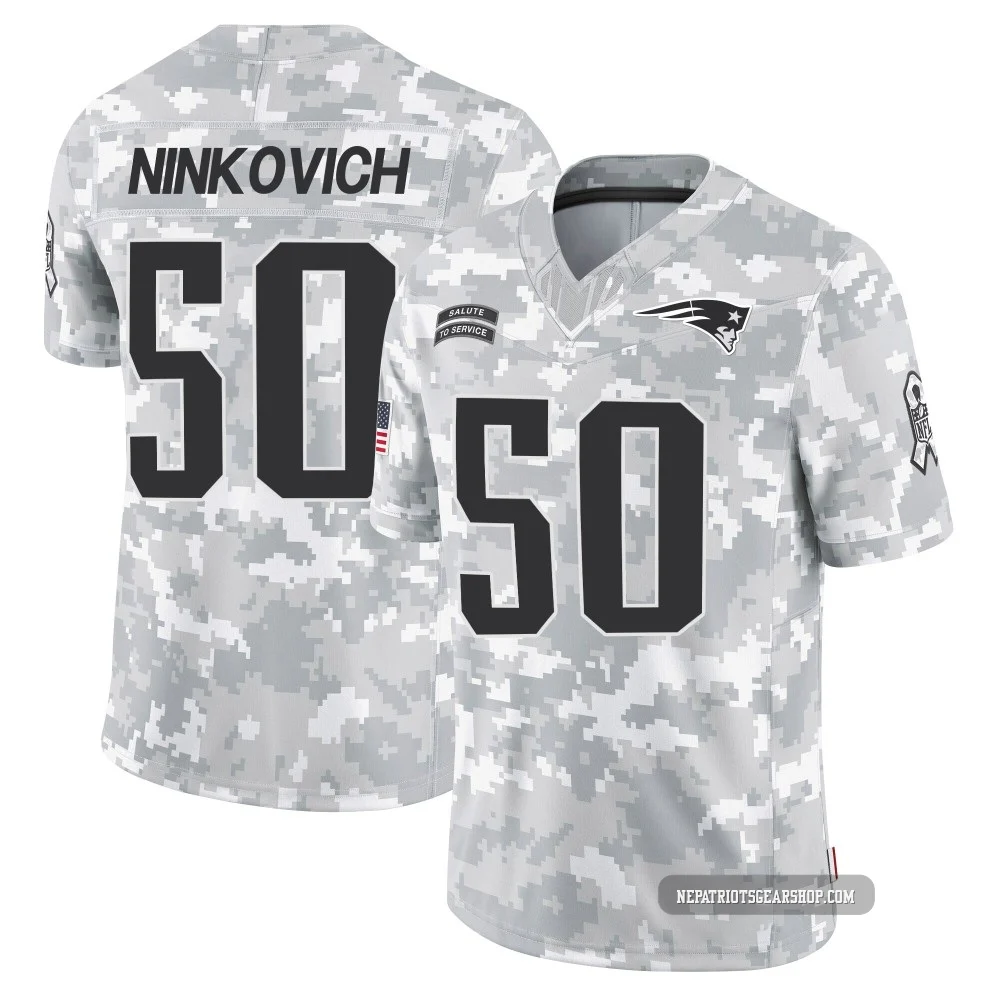 Rob Ninkovich ＃50 New England Patriots Limited 2024 Salute to Service Jersey - Youth Arctic Camo