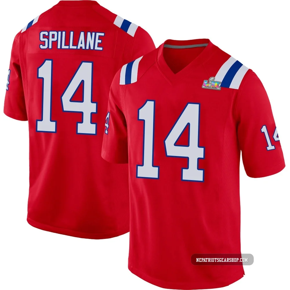 Robert Spillane ＃14 New England Patriots Game Alternate Super Bowl LX Patch Jersey - Men's Red