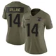 Robert Spillane ＃14 New England Patriots Limited 2025 Salute to Service Jersey - Women's Olive
