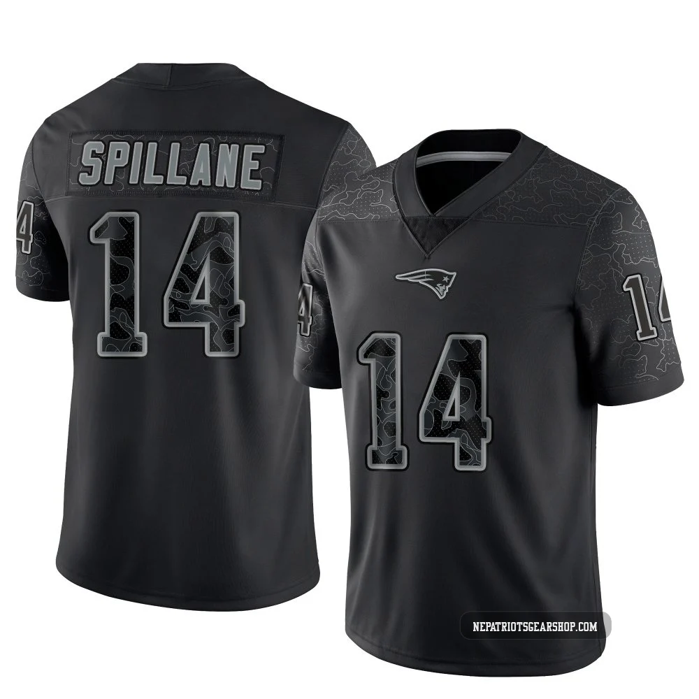 Robert Spillane ＃14 New England Patriots Limited Reflective Jersey - Men's Black