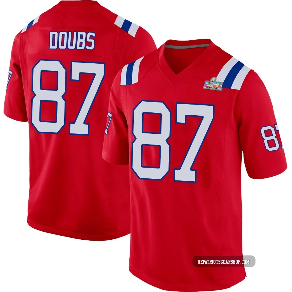 Romeo Doubs ＃87 New England Patriots Game Alternate Super Bowl LX Patch Jersey - Men's Red