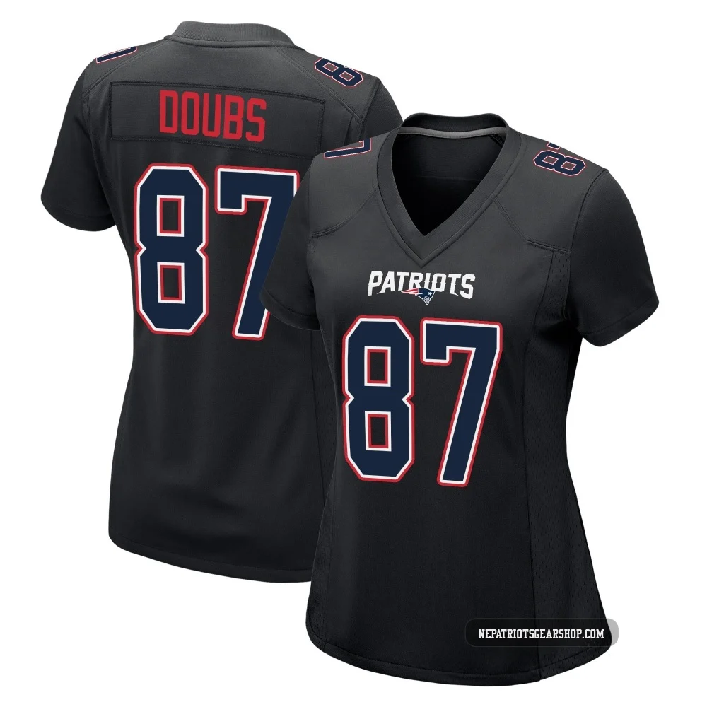 Romeo Doubs ＃87 New England Patriots Game Carbon Fashion Jersey - Women's Black