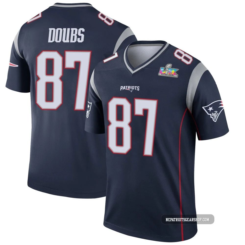 Romeo Doubs ＃87 New England Patriots Legend Super Bowl LX Patch Jersey - Youth Navy