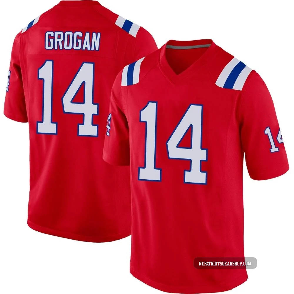 Steve Grogan ＃14 New England Patriots Game Alternate Jersey - Men's Red