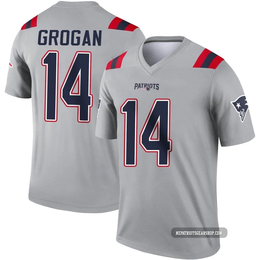 Steve Grogan ＃14 New England Patriots Legend Inverted Jersey - Men's Gray