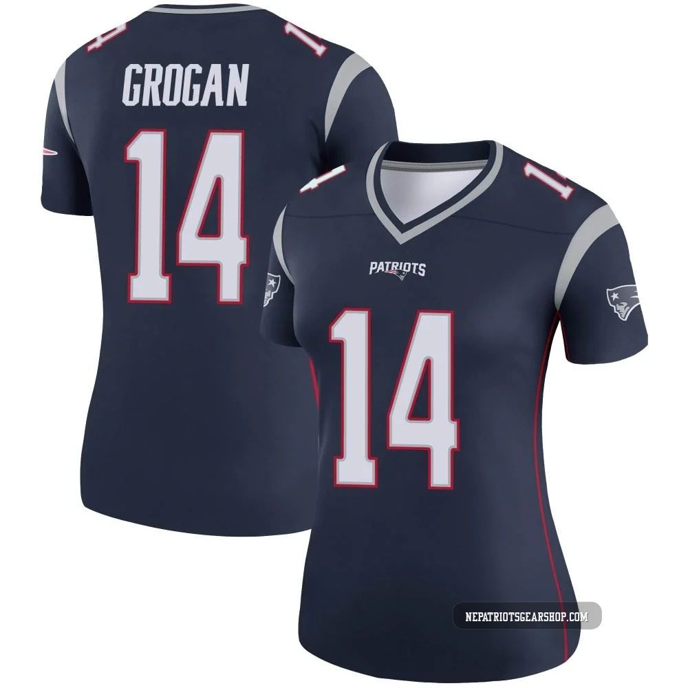 Steve Grogan ＃14 New England Patriots Legend Jersey - Women's Navy