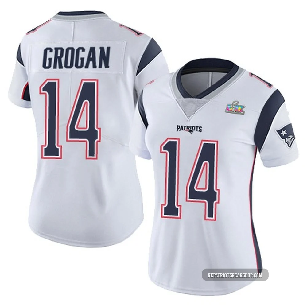 Steve Grogan ＃14 New England Patriots Limited Vapor Untouchable Super Bowl LX Patch Jersey - Women's White