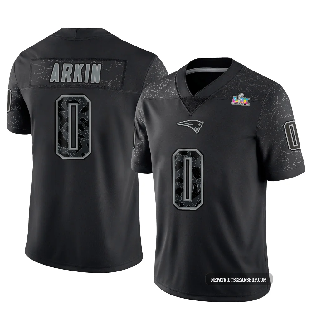 Tanner Arkin ＃0 New England Patriots Limited Reflective Super Bowl LX Patch Jersey - Men's Black