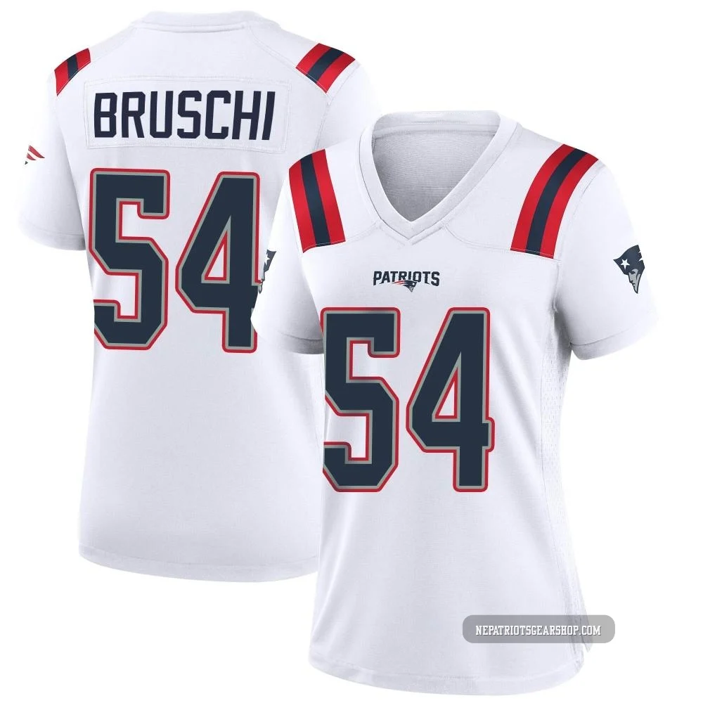 Tedy Bruschi ＃54 New England Patriots Game Jersey - Women's White