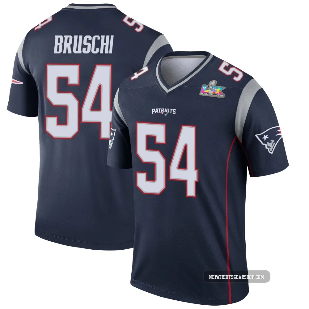 Tedy Bruschi ＃54 New England Patriots Legend Super Bowl LX Patch Jersey - Men's Navy