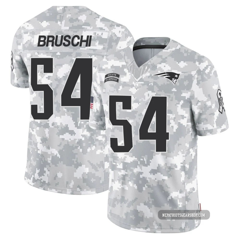 Tedy Bruschi ＃54 New England Patriots Limited 2024 Salute to Service Jersey - Youth Arctic Camo
