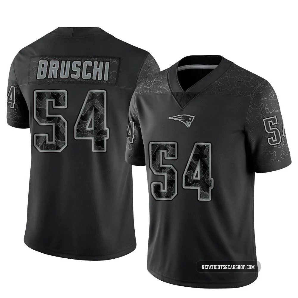 Tedy Bruschi ＃54 New England Patriots Limited Reflective Jersey - Youth Black
