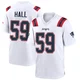 Terez Hall ＃59 New England Patriots Game Jersey - Men's White