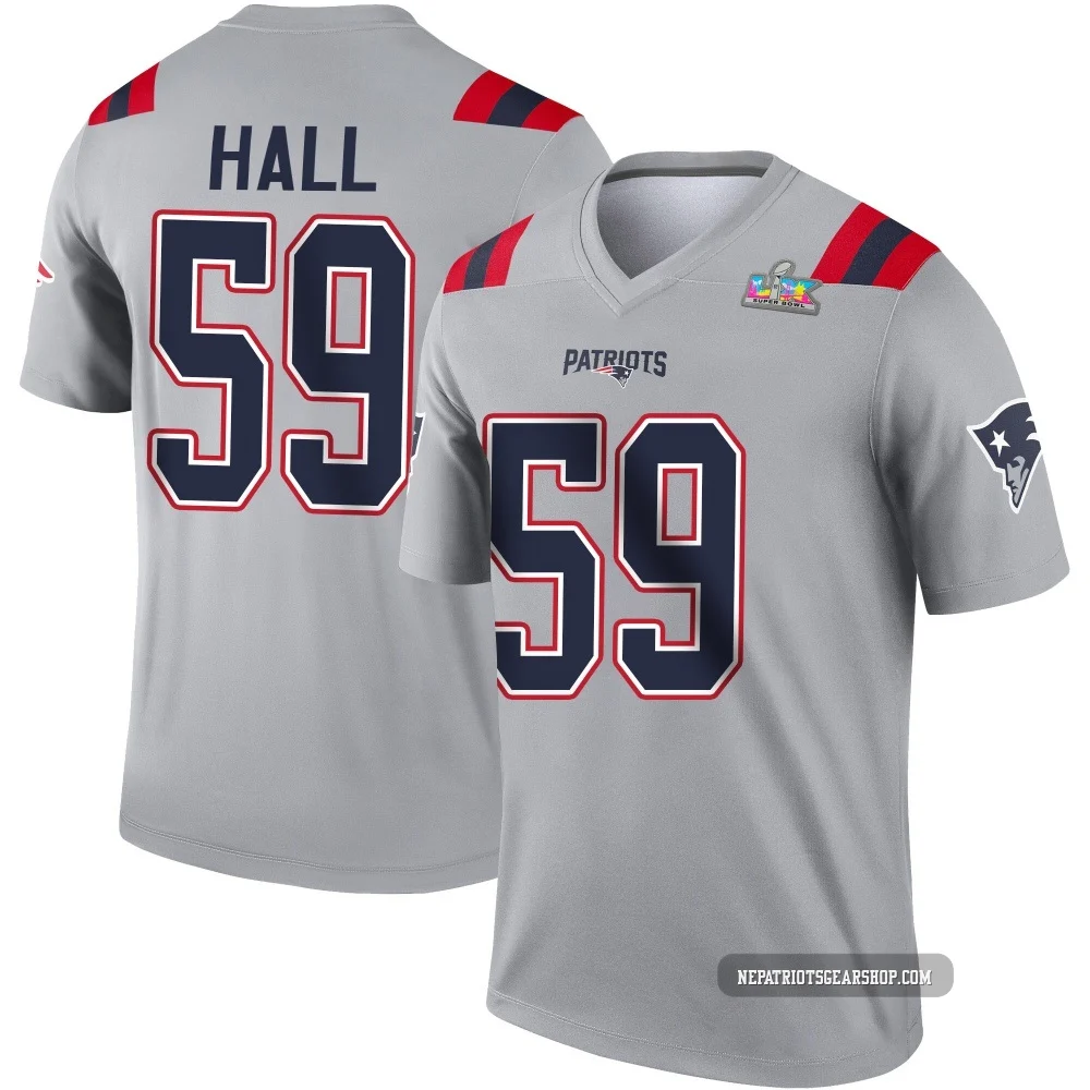 Terez Hall ＃59 New England Patriots Legend Inverted Super Bowl LX Patch Jersey - Men's Gray