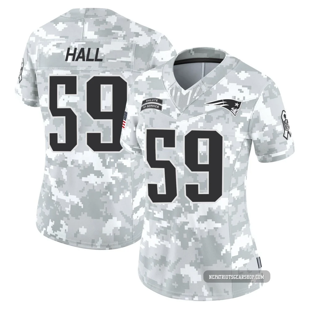 Terez Hall ＃59 New England Patriots Limited 2024 Salute to Service Jersey - Women's Arctic Camo