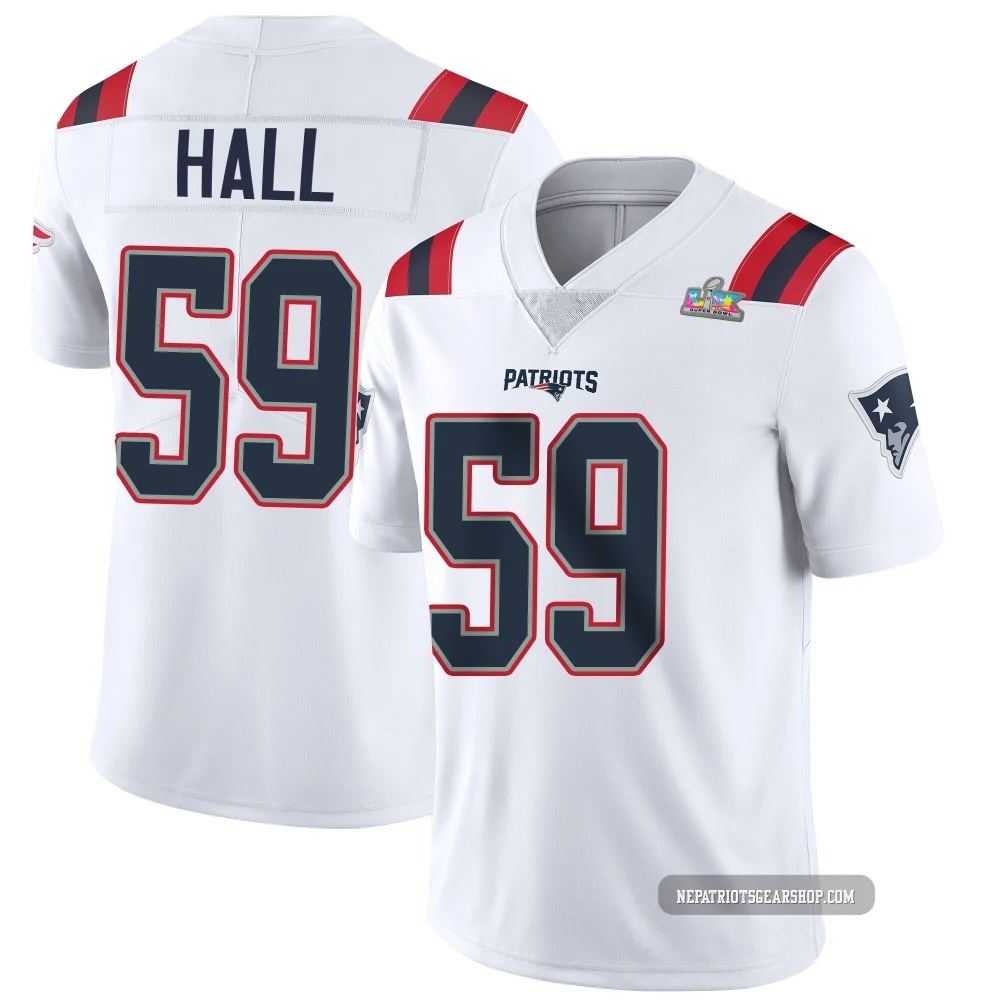 Terez Hall ＃59 New England Patriots Limited Vapor Untouchable Super Bowl LX Patch Jersey - Men's White