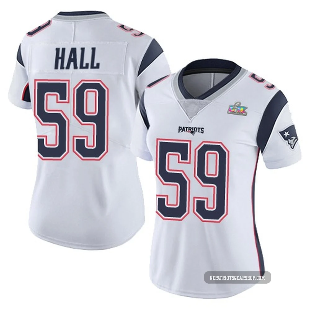 Terez Hall ＃59 New England Patriots Limited Vapor Untouchable Super Bowl LX Patch Jersey - Women's White