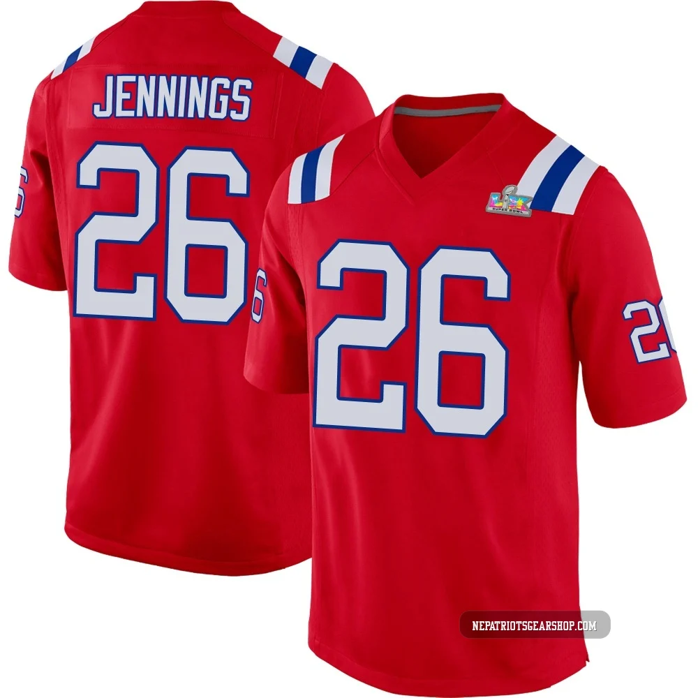 Terrell Jennings ＃26 New England Patriots Game Alternate Super Bowl LX Patch Jersey - Men's Red