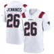 Terrell Jennings ＃26 New England Patriots Game Jersey - Men's White