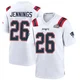 Terrell Jennings ＃26 New England Patriots Game Super Bowl LX Patch Jersey - Youth White